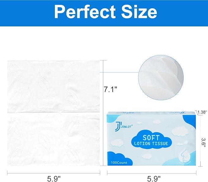 Lotion Facial Tissues - 2400 Sheets 3-Ply Ultra Soft Portable Travel Tissues for Sensitive Skin, Soothing and Gentle Tissues Bulk for Nose