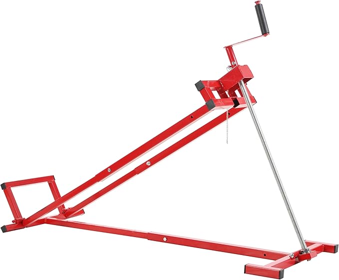 Easy Lawn Mower Lift for Riding Tractors, 800 Lbs Capacity Lawn Tractor Lifter, Ride-on Mower, Cleaning Aid, Universal, Lawn Tractor + 45° Tilt Adjustable, red