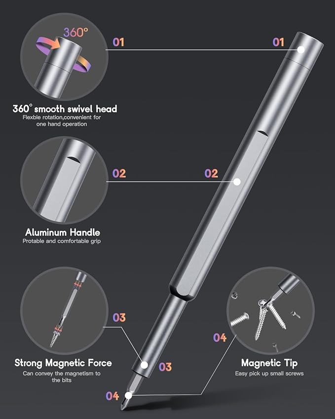 Kingsdun Precision Screwdriver Set, 46-in-1 Small Screwdriver with 42 Magneitc Bits Torx Star, Electronic Repair Tool Kit for Computer Laptop Macbook Xbox Phone Eyeglasses Switch RC Watch DIY