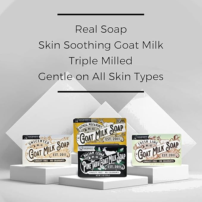 Legend's Creek Farm Goat Milk Soap - Triple Milled Moisturizing Bar for Hands and Body - 9 Oz Creamy Lather, Nourishing, Natural Soap for Sensitive Skin (Fresh Lime, Pack of 1)
