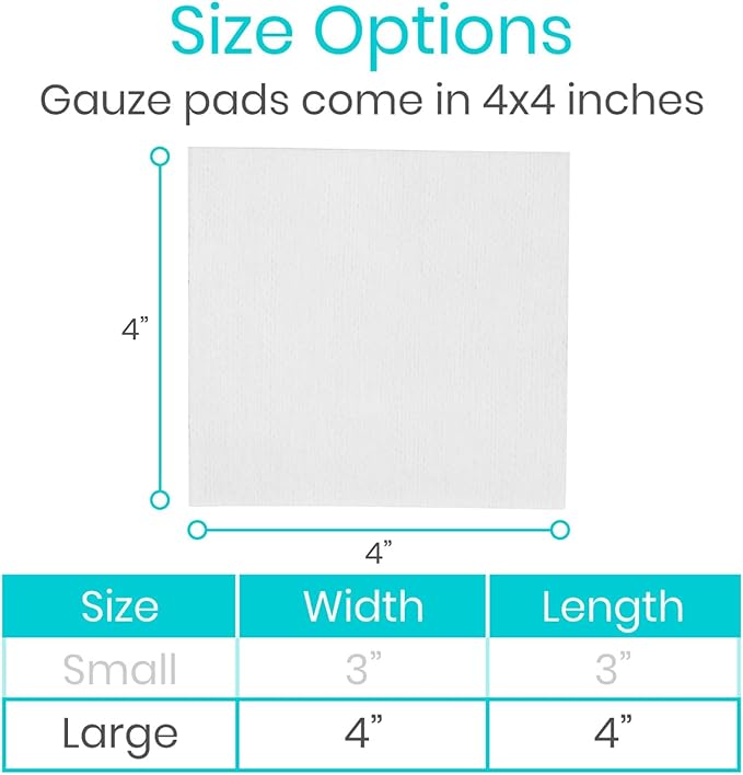 4x4 Sterile Gauze Pads (100pc) - Individually Wrapped 2-Pack Wound Dressing for Cleaning & Cushioning - Non-Adhesive Highly Absorbent Bandages