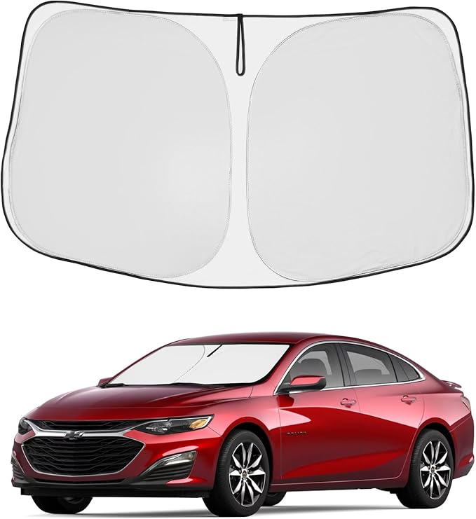 Proadsy Custom Fit Chevrolet Malibu 2016-2024 2025 Windshield Sun Shade 4-Layer Foldable Front Sunshade Protector Sun Visor Blocks UV Rays Keep Car Cooler