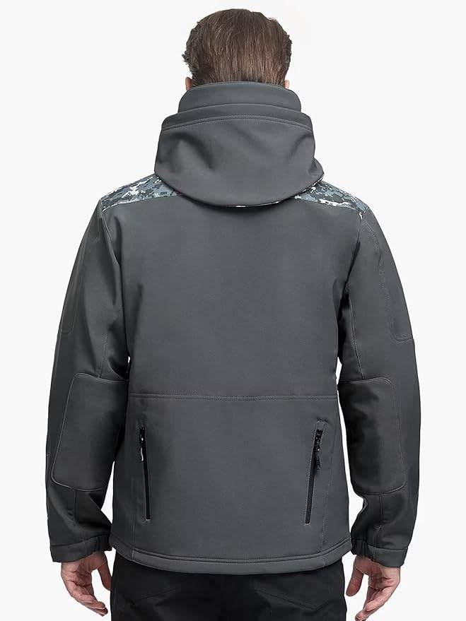 FREE SOLDIER Men's Outdoor Waterproof Soft Shell Hooded Military Tactical Jacket