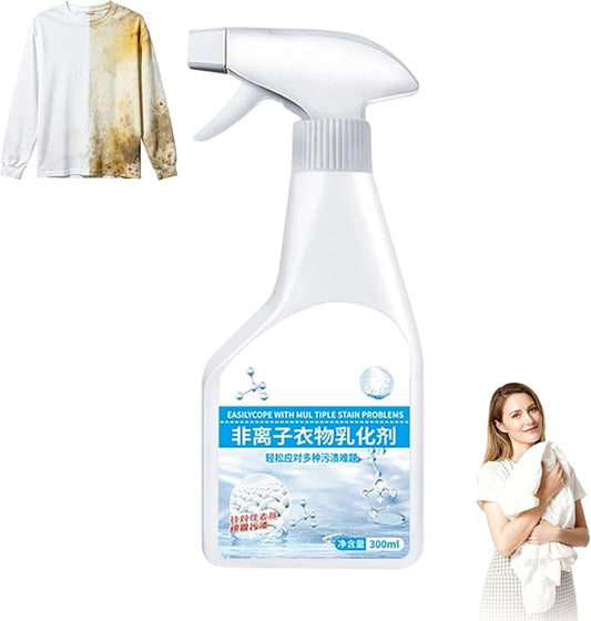 Wondolla Stain Remover, Stain Treater Spray, White Shirt Guardian Dry Clean Spray, Clothes Oil Laundry Cleaning Remover, Strong Decontamination for Grease/Oil/Food on Clothes and Shoes (1PC,300ML)