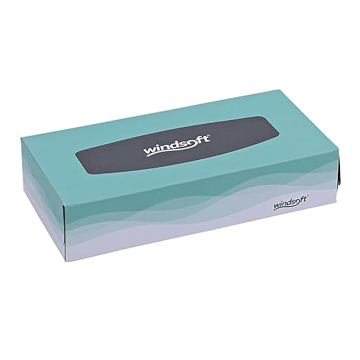 Windsoft 2360 Facial Tissue in Pop-Up Box, Box of 100 (Case of 30 Boxes)