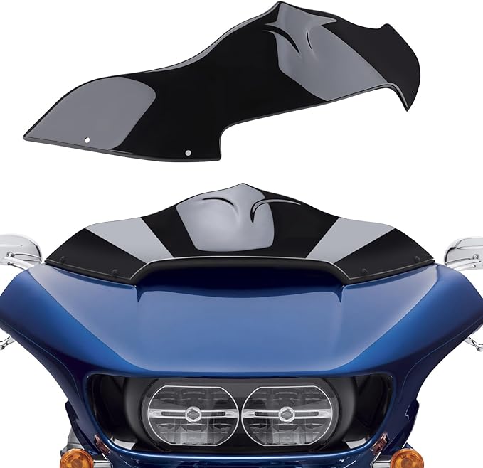 7 inch Windscreen Motorcycle Bat-Style Wave Windshield Fit for Harley Touring Road Glide 2015-2023