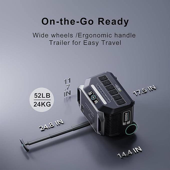 IEE P3200 Portable Power Station 3200W with 400W Solar Panel, 2048Wh Solar Generator, 1800W AC Charging, AC Outlets x 4, LiFePO4 Battery Power Station for Home Backup, Camping, RV, Emergency