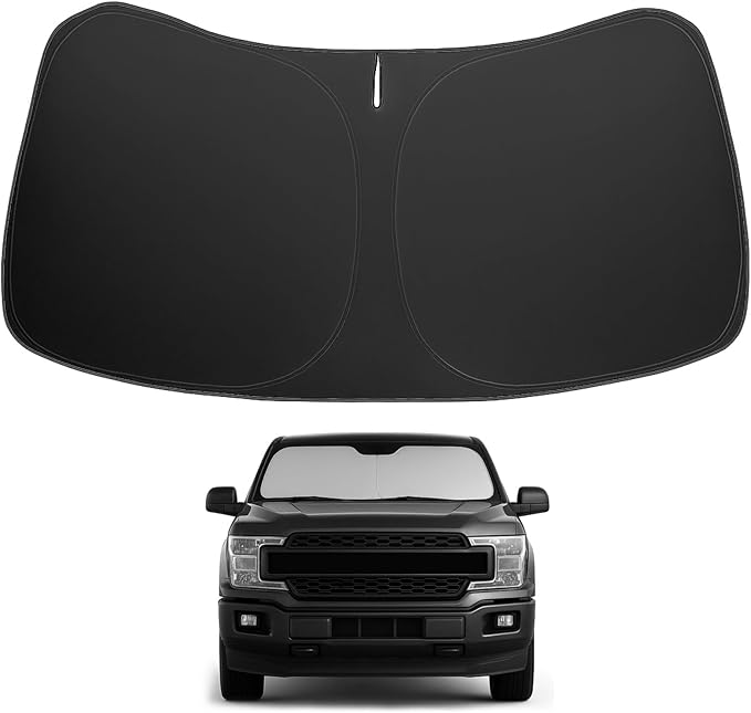 Proadsy for 2021-2025 Ford F-150 Lariat, King Ranch, Platinum, XL XLT Limited Raptor Windshield Sun Shade 4-Layer Foldable Front Sunshade Protector Sun Visor Blocks UV Rays Keep Car Cooler