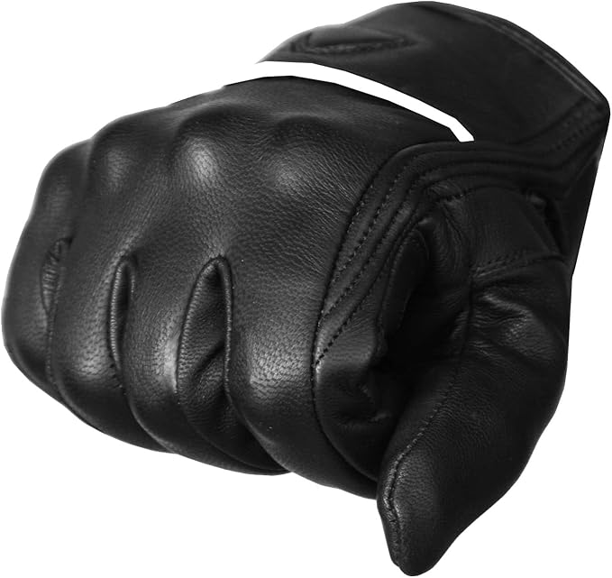 Jackets 4 Bikes Motorcycle Gloves - Premium Leather for Men Women, Touchscreen, Non-Slip, Motorbike Cruiser Street Biker Protector Glove