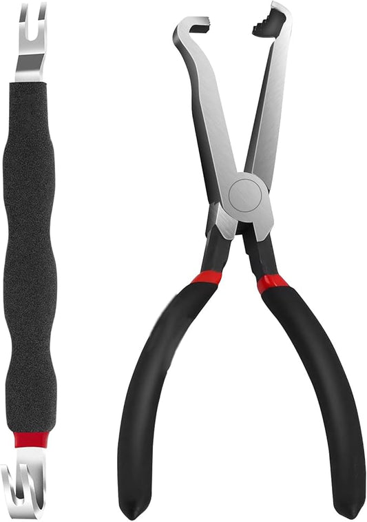 2pcs Electrical Disconnect Pliers Tool for Cars Set 1*Straight &1pcs Electrical Connector Separator Fuel Line Disconnect Tool Set Automotive Electrical Connector Wire Plug Sensor Pliers