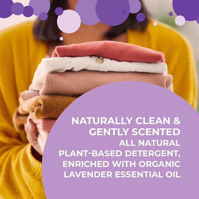 Laundry Detergent – EcoGarantie Certified, 100% Plant-Based Formula, Made with Organic Ingredients, Scented with Organic Lavender Essential Oil – 55 Loads, 92.9 fl oz (2.75 L)