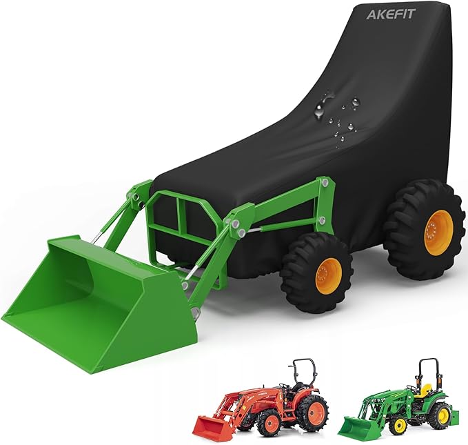 AKEfit Tractor Cover,420D Heavy Duty Waterproof, Dustproof, UV Protection Universal Tractor Covers for Kubota, John Deere,Bobcat & Compact Utility Tractors