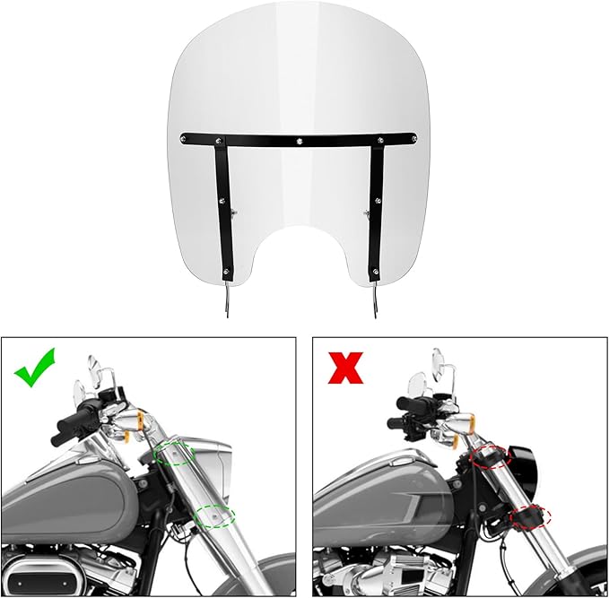 TCMT Windscreen Windshield Fit For Harley Softail Slim Deluxe Fat Boy Heritage Softail Classic FLS FLSS FLST FLSTC FLSTF FLSTFB FLSTFBS 2000-2017