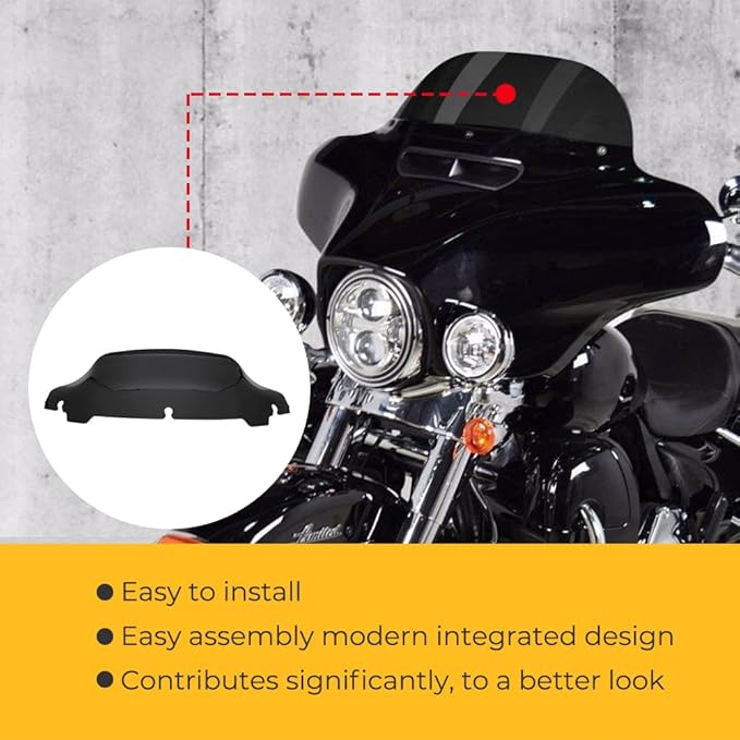 AUTOVIC 7" Black Wave Windscreen Windshield For Harley Touring Electra Street Glide Ultra Limited Trike Tri Glide Ultra Classic FLHT FLHX FLHXS FLHTK 2014-2019