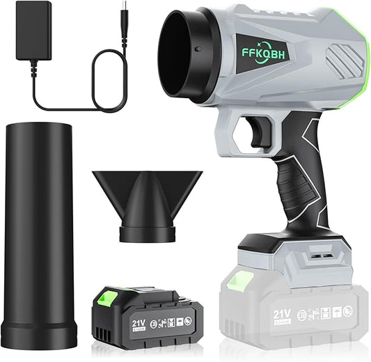 Leaf Blower Cordless with High Power,with Battery and Charger，Extended Nozzle, Lightweight Handheld Design, Leaf Blower for Patio Cleaning,car Blowing Water,Lawn Care,Blowing Leaves/Dust.