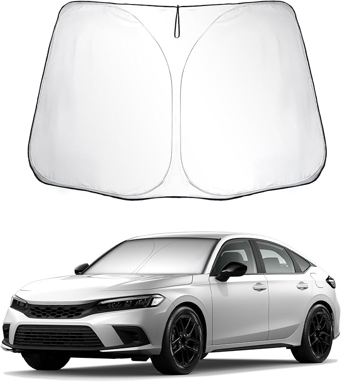 SKTU 2023 2024 2025 2026 Integra Front Windshield Sunshade for 2022-2026 Honda Civic 2023-2026 Acura Integra Windshield Sunshade Foldable for Blocks UV Rays and Blocks Heat and Sun Keeps Vehicle Cool