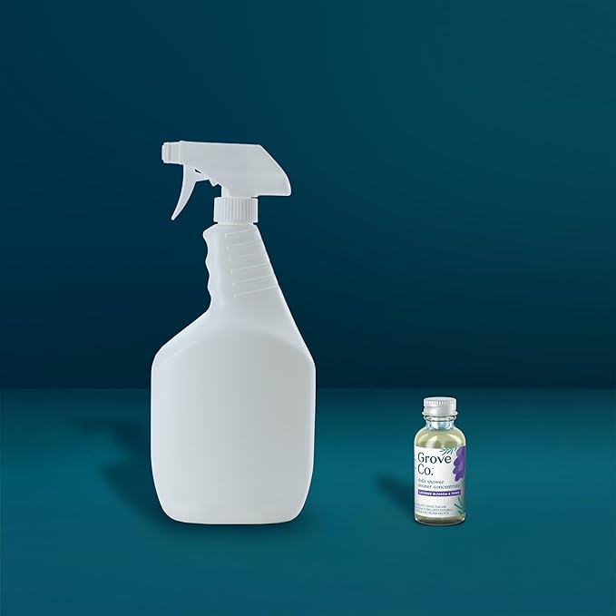 Grove Co. Daily Shower Cleaner Refill Concentrate (6 x 1 Fl Oz), Creates 32 Oz Cleaner, Removes Soap Scum, Scrub-Free, Plant-Based Household Cleaning Supplies, Lavender Blossom & Thyme Fragrance