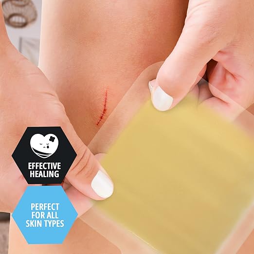 MED PRIDE Hydrocolloid Adhesive Dressings for Pilonidal Cyst, Sterile, Highly Absorbent, Water-Resistant, Long-Lasting (6'' x 6'' 5 Thin)
