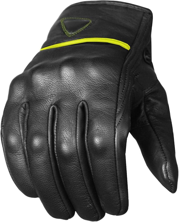 Jackets 4 Bikes Motorcycle Gloves - Premium Leather for Men Women, Touchscreen, Non-Slip, Motorbike Cruiser Street Biker Protector Glove