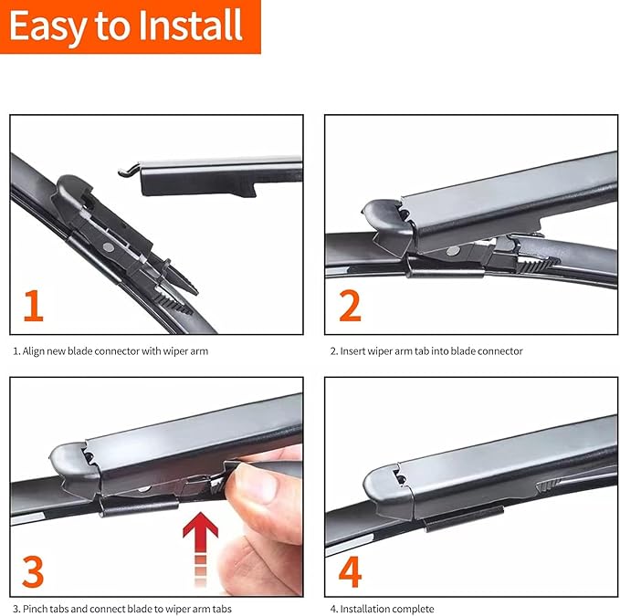 Windshield Wiper Blades for Ford Explorer 2020 2021 2022 2023 2024 2025-26" + 21" + 11" Rear - Complete Set of 3 Front and Back Replacement Wipers - All Weather Performance