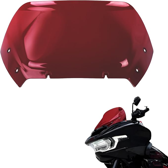 11.5'' Windshield Windscreen Motorcycle Wind Splitter Fit for Harley Road Glide FLTRXSE 2023-later FLTRX FLTRXSTSE 2024-later for Dual Headlights Red