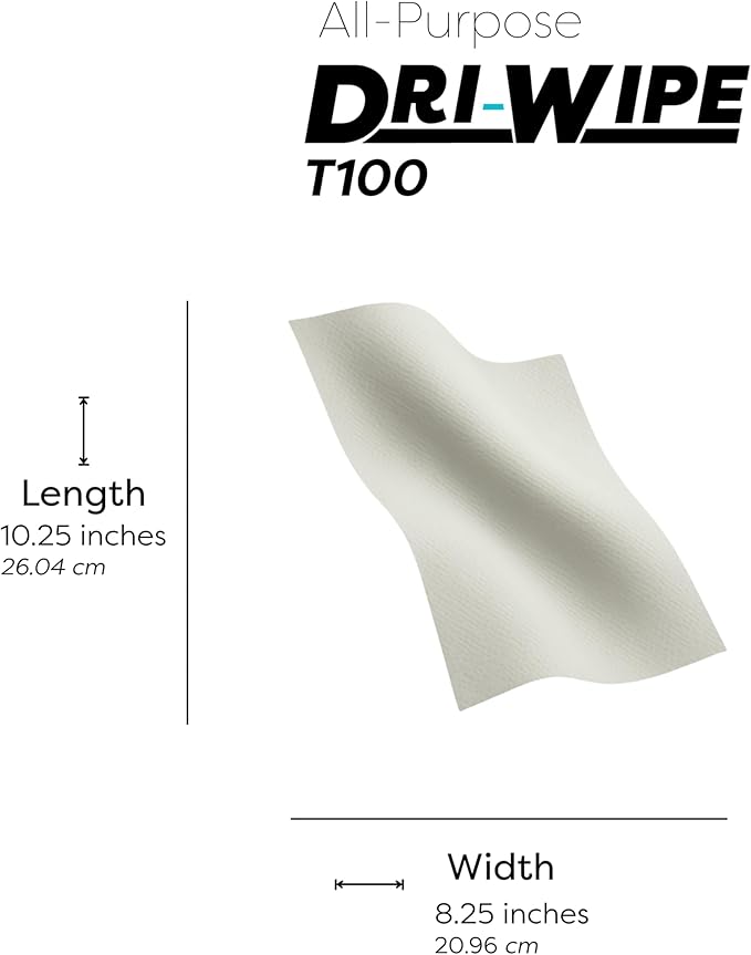Dri-Wipe™ T100 All-Purpose Center-Pull Wipes – 24 Boxes of 200 (4,800 Total) – Disposable Cleaning Wipes, a Smarter Alternative to Paper Towels for Janitorial, Retail & Foodservice Use