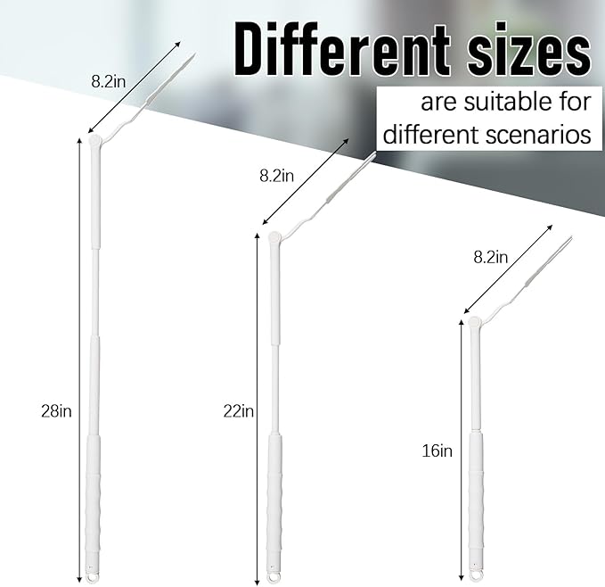 2 Pcs 3 ft Replacement Handles Compatible with Swiffer Duster Refill Adjustable Length Handles Duster Refill Extended Handle Removal Duty (White)
