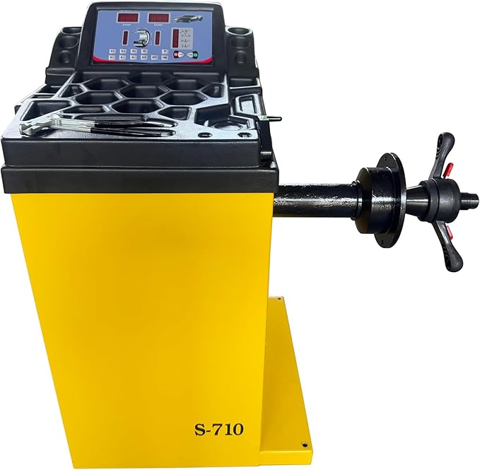 S-710 Tire Balancer - 110V 0.25kw | 12-24" Rim Professional Wheel Balancer for Tire Repair and Wheel Balancing Garage Shop Equipment w/ 1 Year Full Warranty