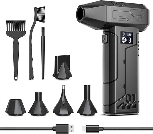 Compressed Air Duster 150000RPM Super Power Electric Air Duster,Cordless Air Blower with Led Light,Replace Canned Air,Compact Dust Blower for Computer, Keyboard, House, Outdoor and Car