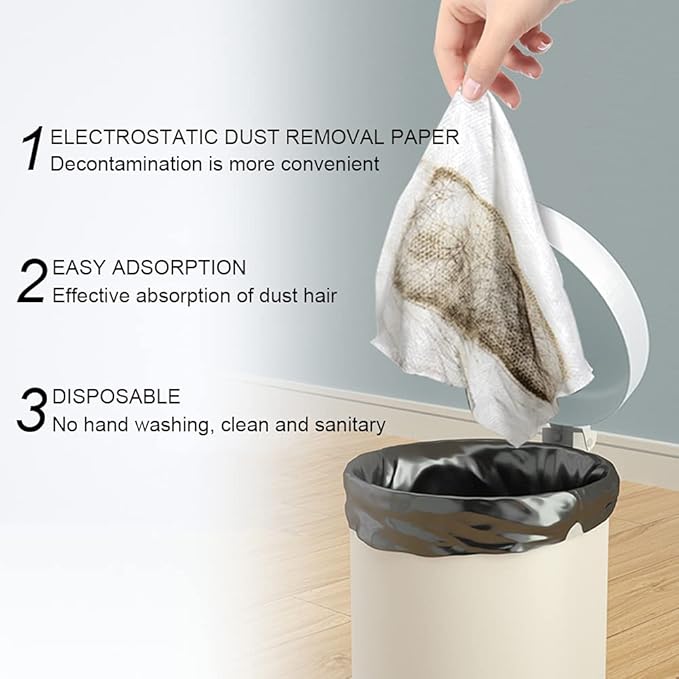 Kingzhuo 200 Pcs Disposable Cleaning Wipes - Microfibre Electrostatic Floor Cloths, Wet or Dry Wipes Floor Duster, Fits Most Mops, 29cm x 21cm