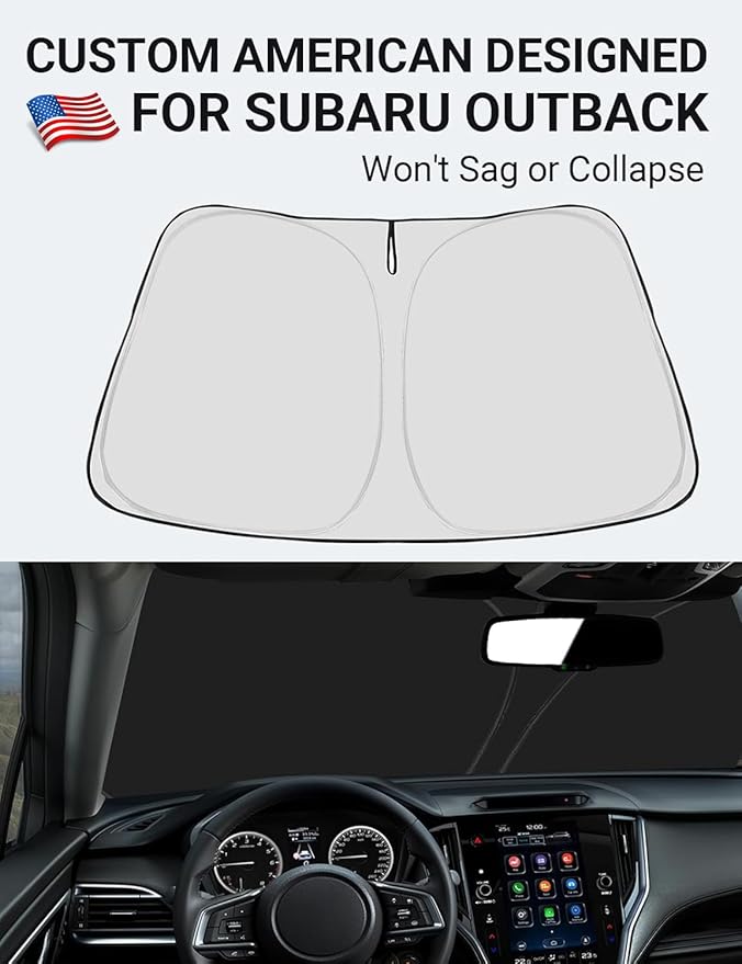 Proadsy Windshield Sun Shade for Subaru Outback 2020-2024 2025 4-Layer Foldable Front Sunshade Protector Sun Visor Blocks UV Rays Keep Car Cooler