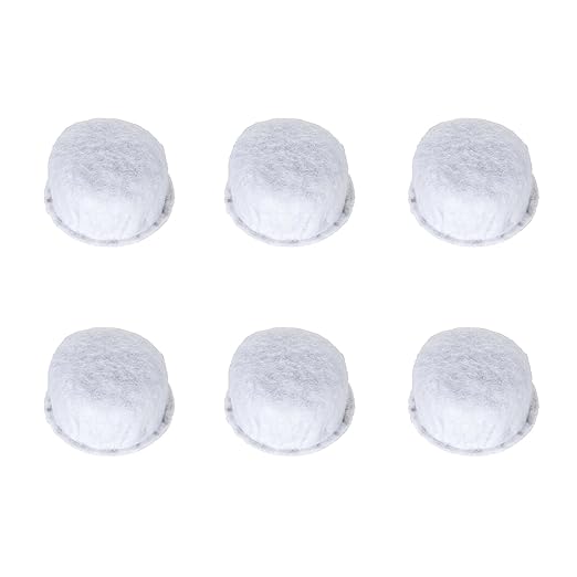 6pcs Replaceable Activated Charcoal for Water Filter Straw, Activated Carbon Filter Reduce Dirt, Microplastics, 30+ Contaminants from Water, Filter Replacement for Hiking, Camping, Travel