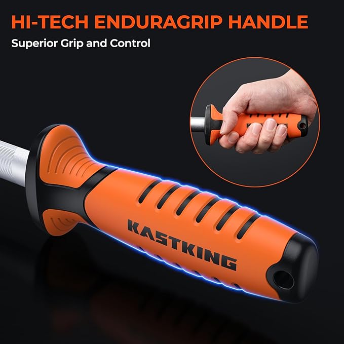 KastKing Ultimate Angler 8-inch Oval Honing Rod, High-carbon Steel Outdoor Knife Sharpener with No-slip Ergonomic EnduraGrip Handle for Fishing, Hunting, Camping - Portable & Durable