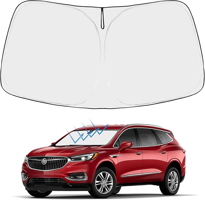 Proadsy 2025 Upgrade Windshield Sun Shade Custom Fit Buick Enclave 2018-2025 4-Layer Foldable Front Sunshade Protector Sun Visor Blocks UV Rays Keep Car Cooler Accessories