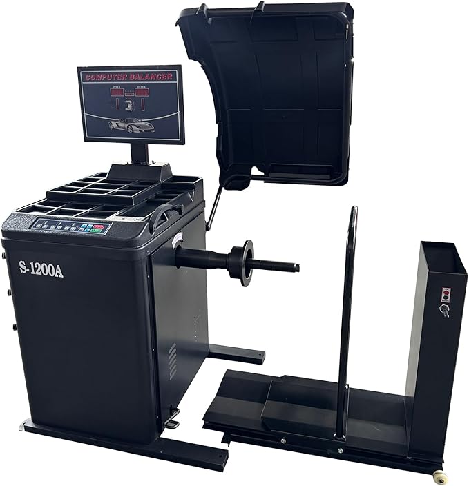 S-1200A Truck Tire Wheel Balancer - 110V 0.25kw | 12''-30" Rim Diameter Heavy-Duty Wheel Balancer for Tire Repair and Wheel Balancing Garage Shop Equipment w/ 1 Year Full Warranty