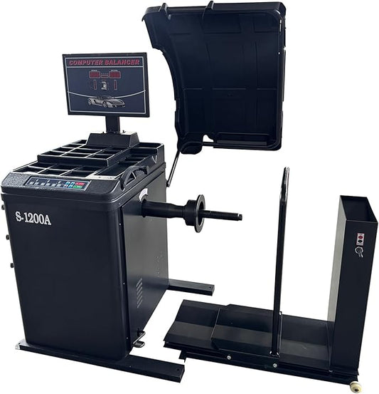 S-1200A Truck Tire Wheel Balancer - 110V 0.25kw | 12''-30" Rim Diameter Heavy-Duty Wheel Balancer for Tire Repair and Wheel Balancing Garage Shop Equipment w/ 1 Year Full Warranty