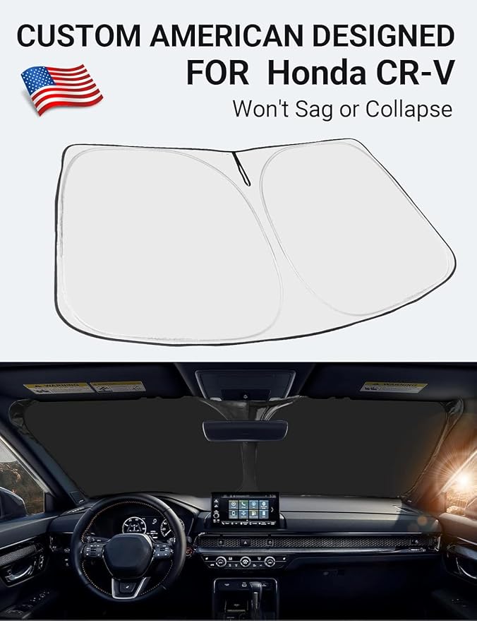 Proadsy for Honda CRV 2023-2025 2026 Windshield Sun Shade 4-Layer Foldable Front Sunshade Protector Sun Visor Blocks UV Rays Keep Car Cooler