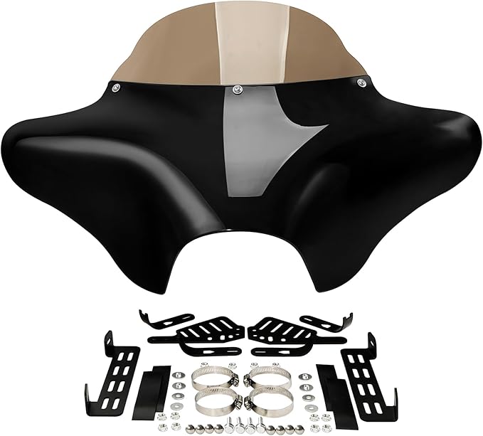 TCT-MOTORPARTS Batwing Fairing Windshield Fit For Harley Softail Deluxe Fatboy Heritage Classic Yamaha V Star 1100 650 Classic Softail Suzuki Boulevard Dyna