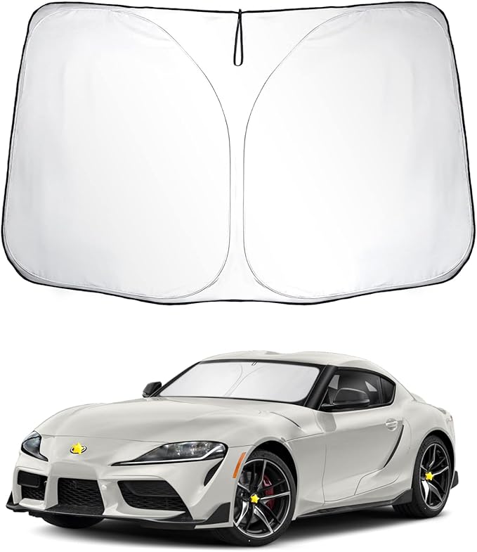 SKTU 2024 2025 2026 Supra Front Windshield Sunshade for 2020 2021 2022 2023 2024 2025 2026 Toyota GR Supra Windshield Sun Shade Foldable for Blocks UV Rays and Blocks Heat and Sun Keeps Vehicle Cool