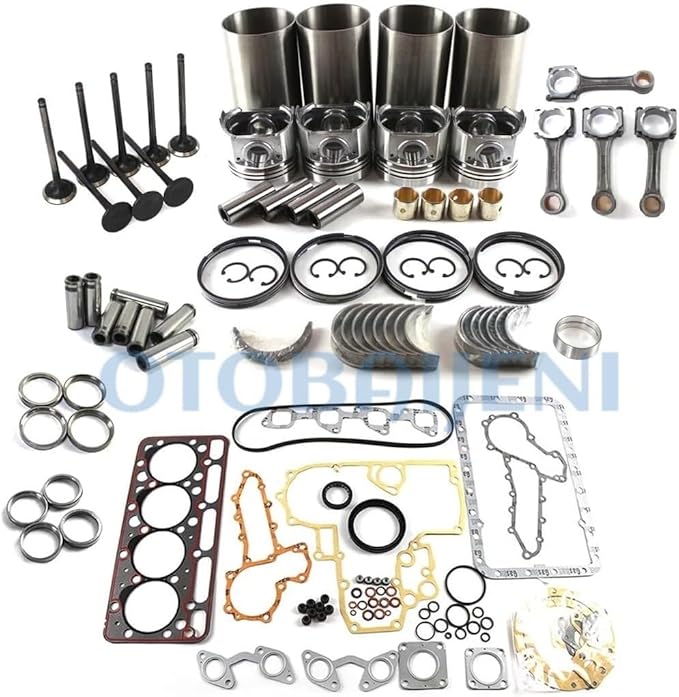 V2203 Engine Overhaul Rebuild Kit (Vortex Piston) with Valve Kit + Connecting Rods for Kubota Engine V2203 V2203E for Bobcat 753 763 773 Loader Engine Rebuild Aftermarket Parts