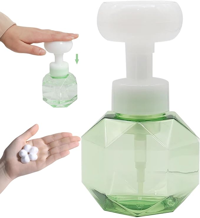 Green Soap Dispenser Foaming Soap Dispenser, 300ml Foaming Pump Bottles, Plastic Foam Hand, Refillable Foam Liquid Pump Bottles, Refillable Bottle