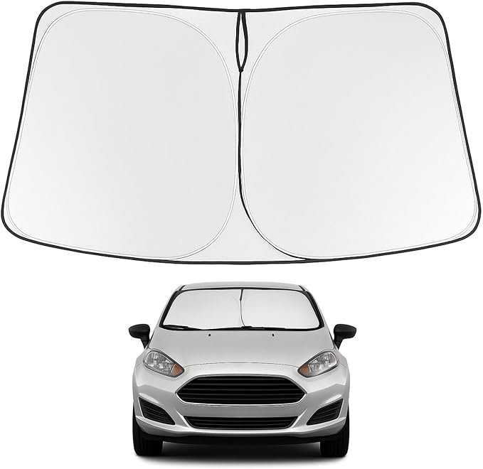 Proadsy Windshield Sun Shade for Ford Fiesta 2017-2023 4-Layer Foldable Front Sunshade Protector Sun Visor Blocks UV Rays Keep Car Cooler Accessories