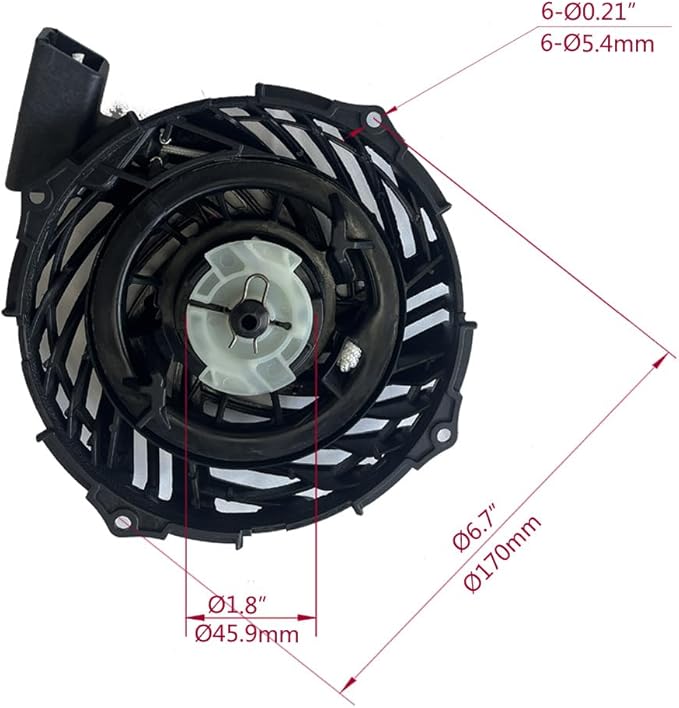 591139 Recoil Starter for Briggs and Stratton 450E 500E 550E 575E 140cc 09P702 Engine Parts 590588 593959 595355 593961 Lawn Mover Pull Start Assembly