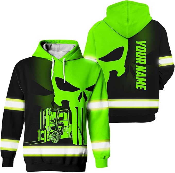 Matedecor High Visibility Hi Vis Hoodie for Men - Jobs Collection Custom Name Class 3 Reflective Safety Workwear