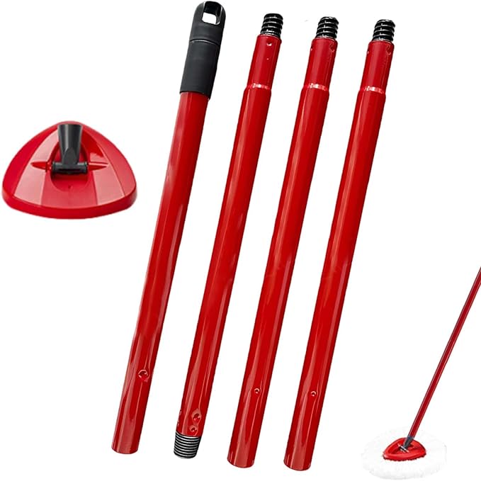 Mop Handle for Ocedar Mop Handle for Ocedar Spin Mop Replacement Handle, 4-Section Spin Mop Handles 28.5-to-55inch Mop Replacement Stick and Base for Compatible with Ocedar Easy Wring Mop Refills