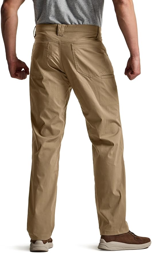 CQR Men's Vent Stretch Pants, Quick Dry Lightweight Casual Cargo Pants, Water Resistant Straight-Fit Utility Work Pants