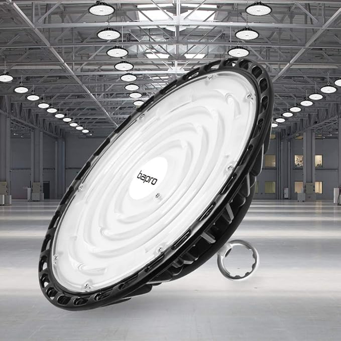 LED High Bay Light 100W, 10000LM Super Bright UFO Shop Light with 4ft 110V Plug Cable, 6000K Bay Lighting IP65 Waterproof for Barn/Garage/Commercial Warehouse/Wet Location