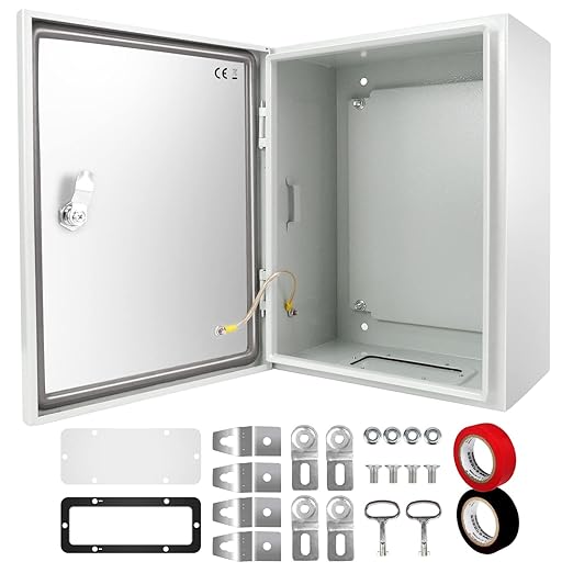 Outdoor Electrical Box 12 x 12 x 8'' NEMA 4X Enclosure Waterproof Steel Box Electrical Lockable Junction Box Outdoor Electrical Enclosure