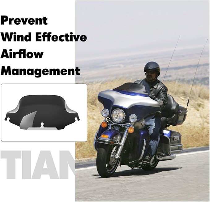 8" Windshield Windscreen for 1996-2013 Harley Davidson Touring Street Glide Electra Glide/Ultra Limited/Tri Glide FLHT FLHX FLHXS FLHTK, Black