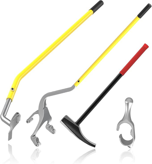 Steel Tire Mount Demount Tool 22.5" to 24.5" Semi Tire Changing Tool to Tire Hammer with Extra Bead Keeper, Tubeless Truck Bead Breaker Manual Tire Changing Tools for Car Repairing